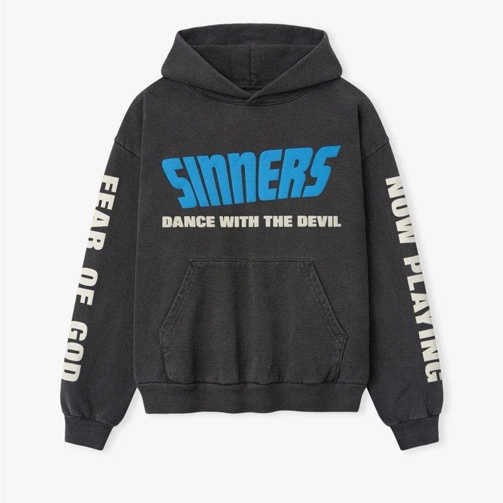 Sold out Fear of God Black and Blue Graphic Hoodie